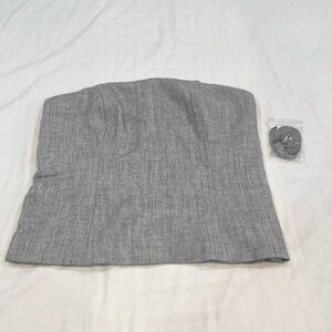 Abercrombie & Fitch Light Gray Strapless Top